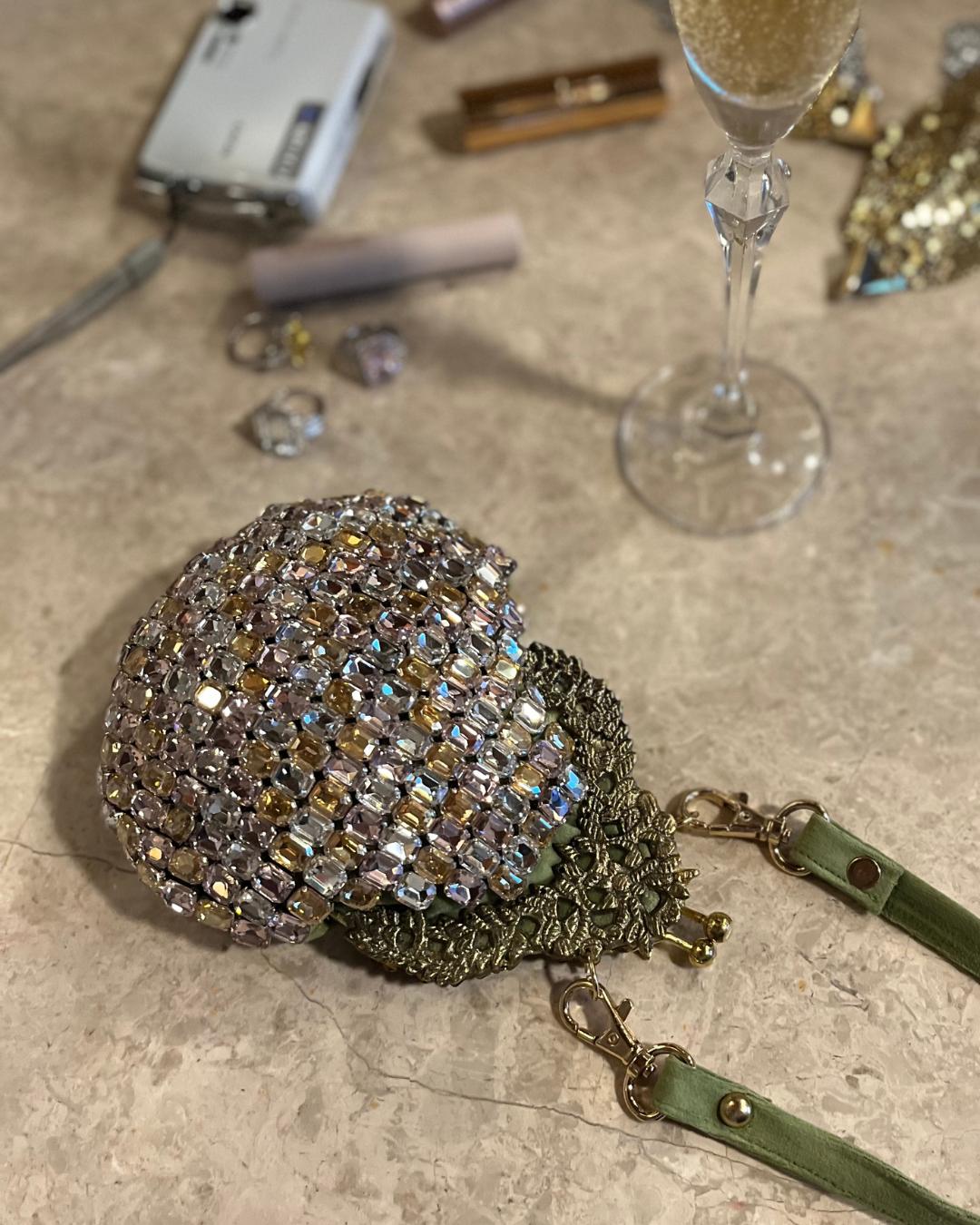 Prima Donna Mini Bag - Pistachio Bejeweled